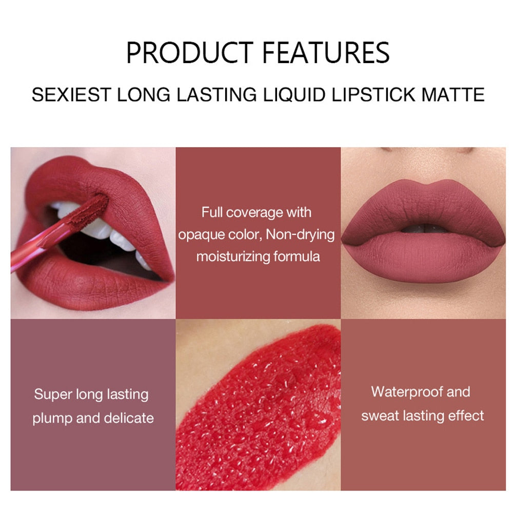 Makeup Lipstick Is Not Easy To Dip Cup Matte Liquid Lipstick 6 Lip Gloss Lip Glaze Set Wholesale Matte Lipstick  Lazy Lipstick