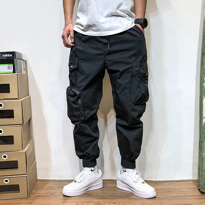 Japanese Streetwear Plus Size Thin Cargo Pants Men Clothing Harajuku Jogging Pants Trendy Casual Joggers Korean Khaki Trousers