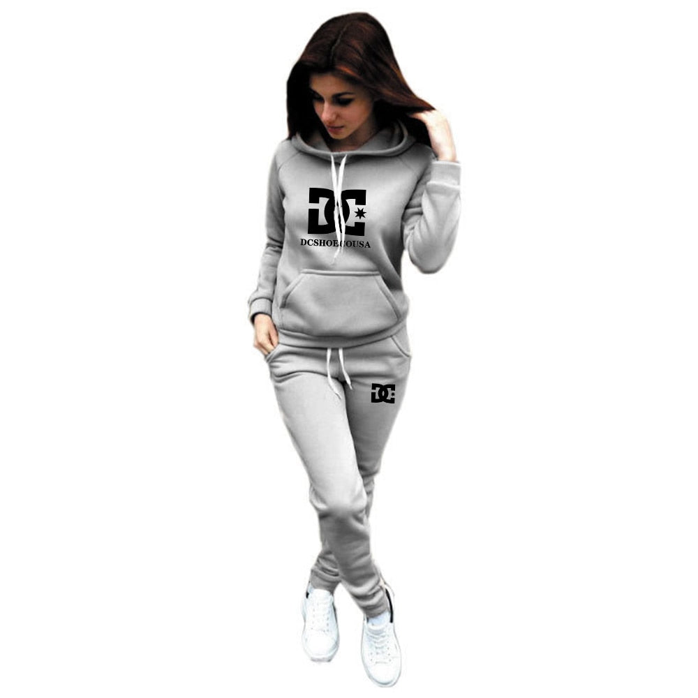 Women Men Letter Printed Tracksuits  Fleece Hoodies and Pants Set Pullover Hoody Sweatshirt Sport Basketball Brand Clothing