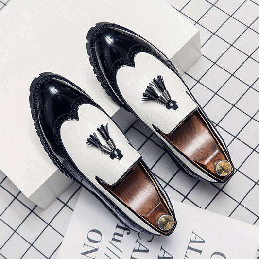 New Casual Loafers Men Leather Shoes, Fashion Wedding Party Shoes, Luxury Men Designer Business Flats Shoes Plus Size 38-47
