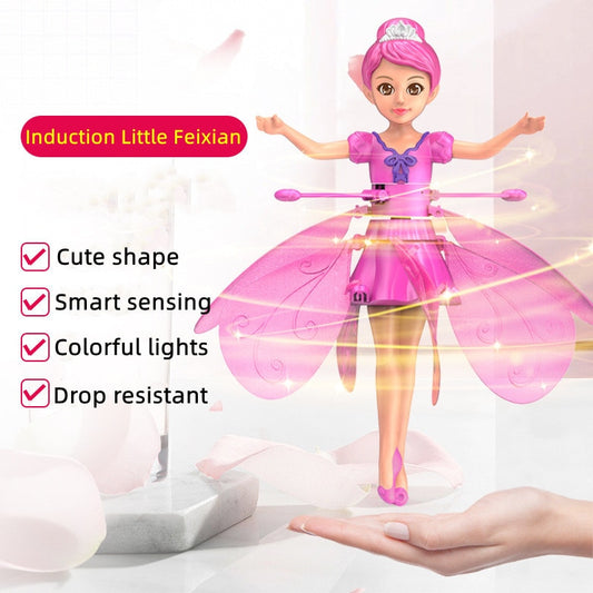 Kids Gifts Unicorn Helicopter Toys RC LED Infrared Induction Remote Control Flower Fairy