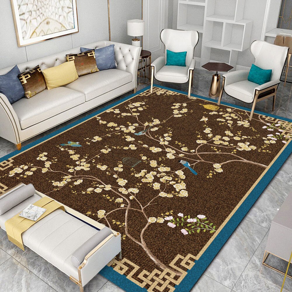 Neoclassical Carpet for Living Room Modern Decoration Bedroom Non-slip Lounge Rug Sofa Tea Table Carpet Area Rug Large Floor Mat