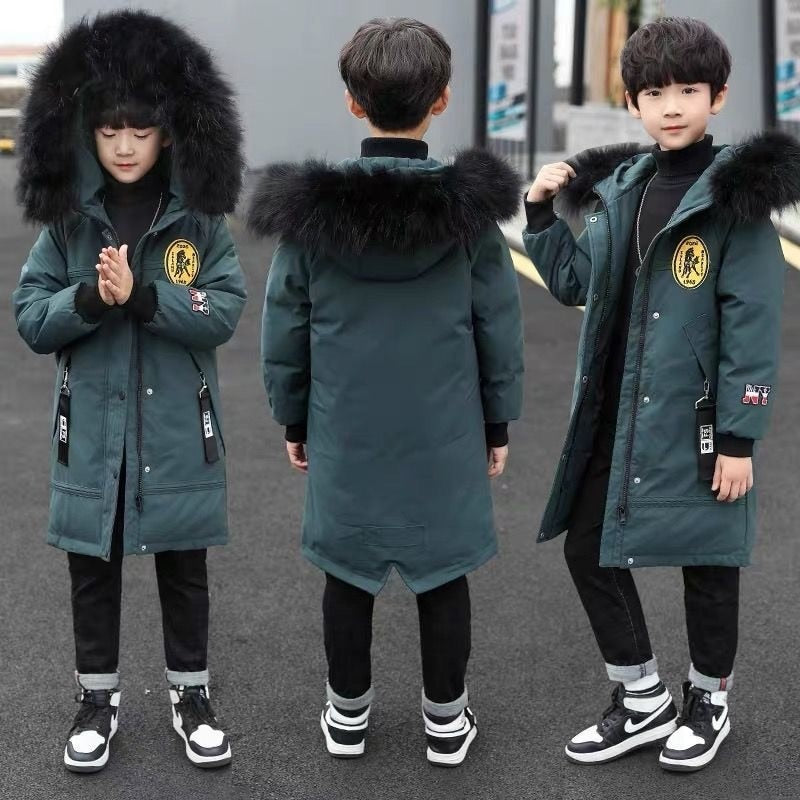 2022 Boys Velvet Thick Jackets  Winter -30℃ Children&#39;s Parka Warm Cotton-Padded Outerwear Big Kids Thickening Coat Clothes 5-12Y