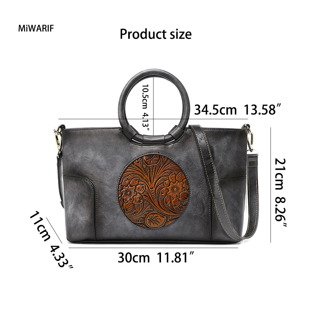 Women Shoulder Bag Female Small Square Bags Tote Pu Red Leather Chinese Style Textured Lady Flower Handbag Winter Spring Classic