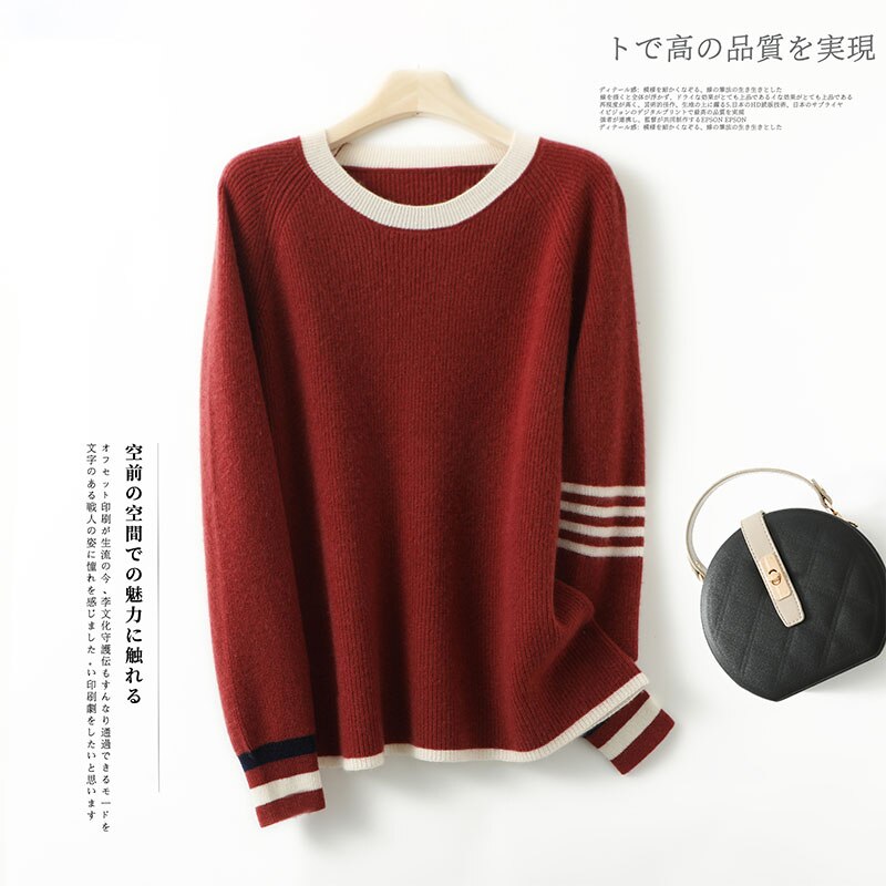 Heavyweight Thickened Wool Sweater Women Loose 2022 Autumn And Winter New Yuanbao Knitwear Round Neck Top Free Of Freight