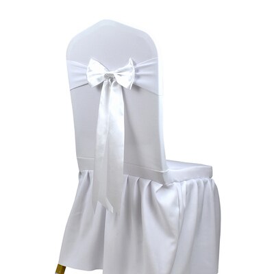 25pcs Satin Spandex Chair Cover Band Ribbons Chair Tie Backs for Party Banquet Decor Wedding Decoration Knot Chair Bow Sashes