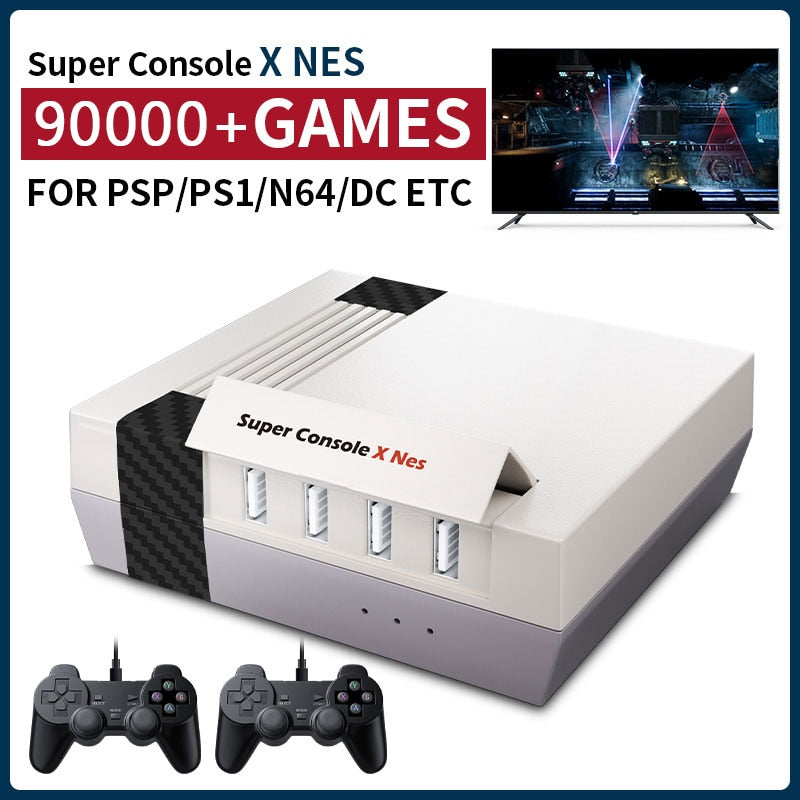 Super Console X NES  Retro Game Support Multiple Emulators Such As PSP/PS1/N64/DC With Two Wired Controllers Send 90,000+ Games