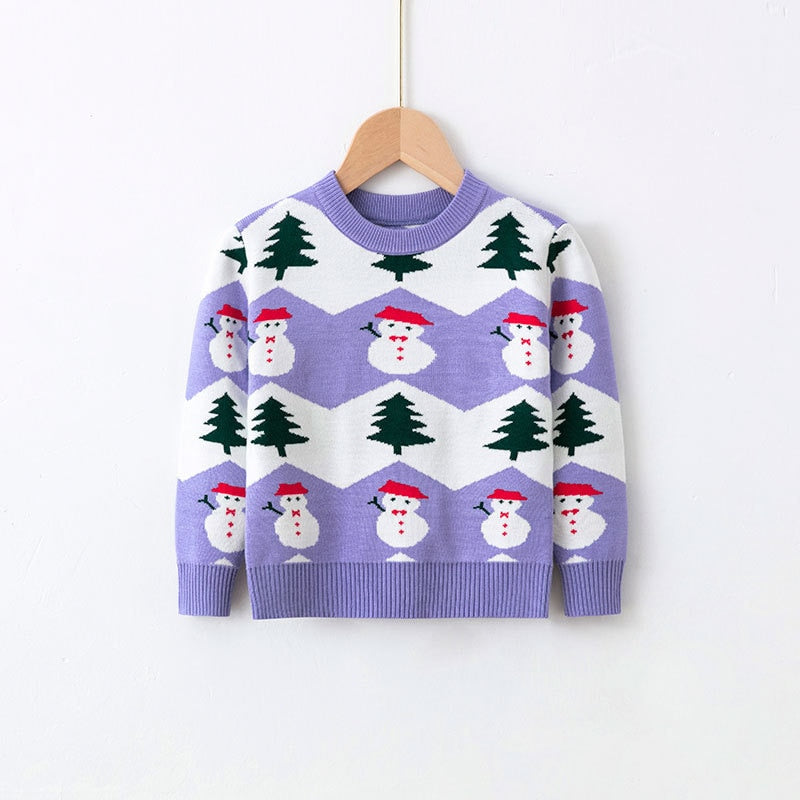 Girls Sweater 2022 Winter Autumn Children Clothing Baby Girl Knitwear Pullover Knitted Sweater Kids Cartoon Print Warm Sweaters