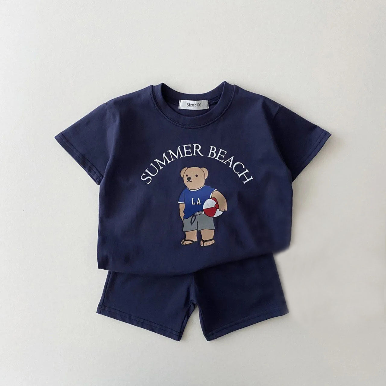 2pcs Baby Boys Girls Outfits Sets Summer Fashion Short Sleeve Kids T-shirts + Shorts Stitching Color Clothing