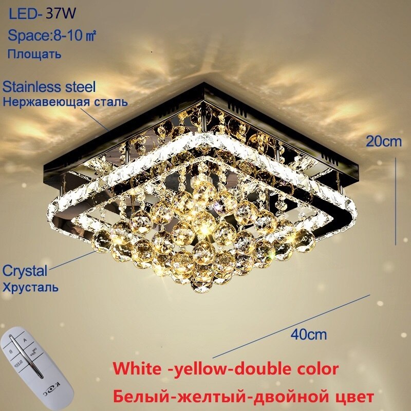 Luxury silver ceiling lamp living room modern crystal ceiling lights bedroom led Ceiling Lamps dining crystal Fixtures kitchen