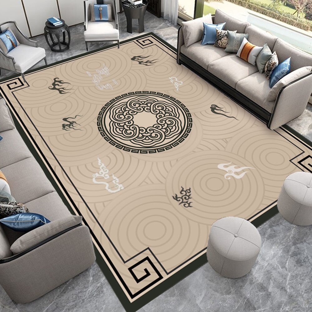 Neoclassical Carpet for Living Room Modern Decoration Bedroom Non-slip Lounge Rug Sofa Tea Table Carpet Area Rug Large Floor Mat