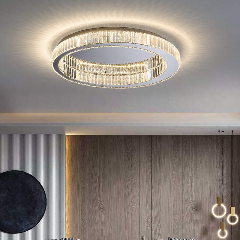 Modern Minimalist Round Crystal Ceiling Lamp Living Room Decoration Luxury Lamp Bedroom Dining Room Indoor Lighting For Home