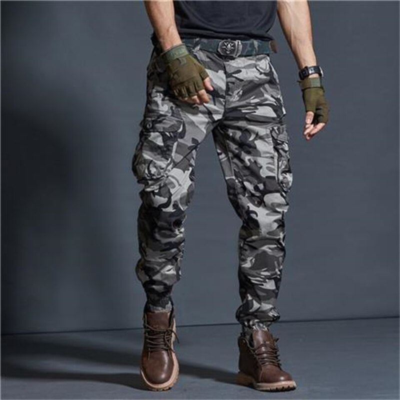 High Quality Khaki Casual Pants Men Military Tactical Joggers Camouflage Cargo Pants Multi-Pocket Fashions Black Army Trousers