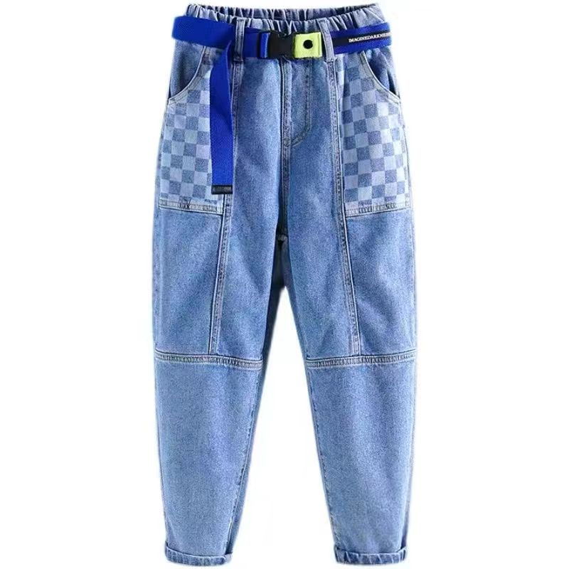 Children clothes long style cotton boys jeans 3-15Y Autumn spring teenage denim trousers teenage boy trousers casual pants