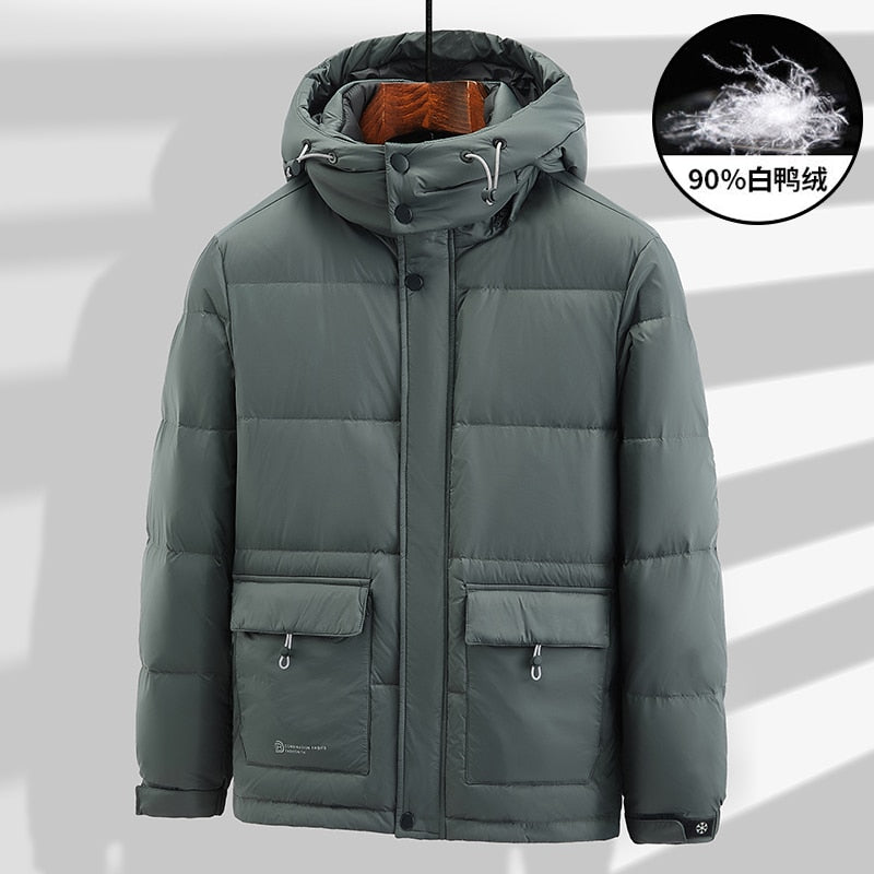 8XL Plus Size Men Winter New Ultralight Warm 90% Duck Down Jacket Coat Parka Men Autumn Casual Outfit Waterproof Hat Down Jacket