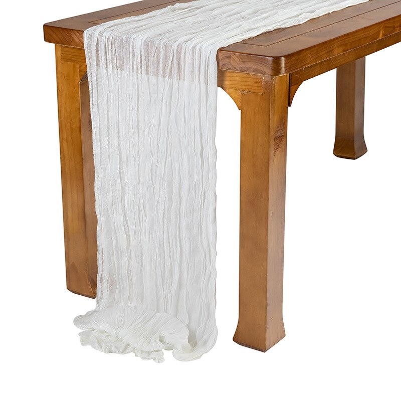 Luxury Table Runner Dinning Table Decoration Rustic Boho Wedding Party Bridal Shower Birthday cheesecloth gauze table runner