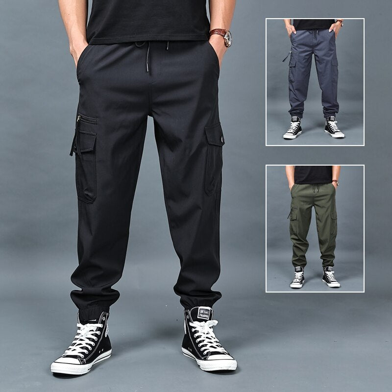 Spring Autumn Cargo Pants Men Loose Tactical Military Work Pants 2022 Casual Long Trousers For Men Army Green Outdoor Sweatpants