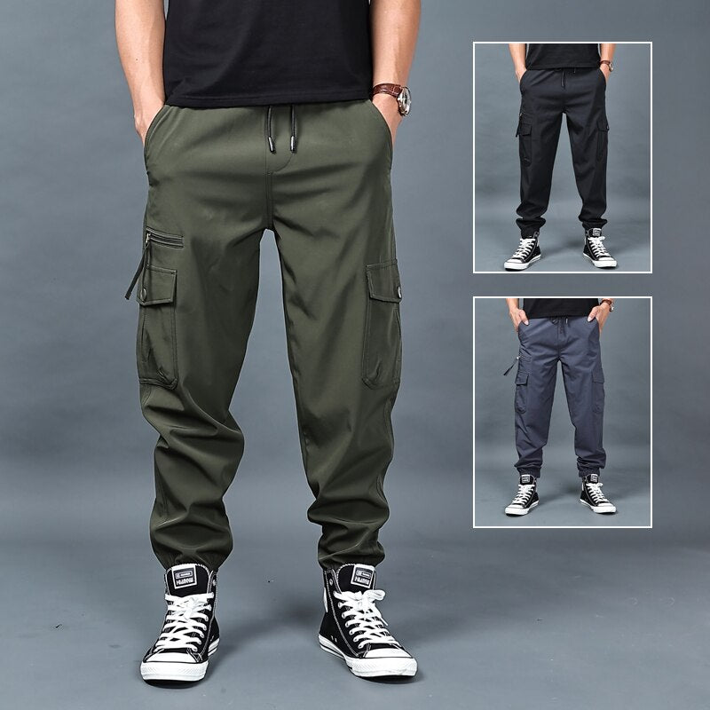 Spring Autumn Cargo Pants Men Loose Tactical Military Work Pants 2022 Casual Long Trousers For Men Army Green Outdoor Sweatpants