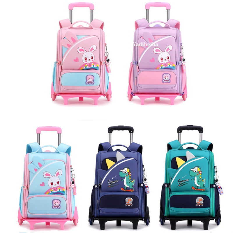 School Bag With Wheels For Boys Girls School Trolley Backpack For Girls Waterproof Wheeled Backpack For School Bags Trolley Bags