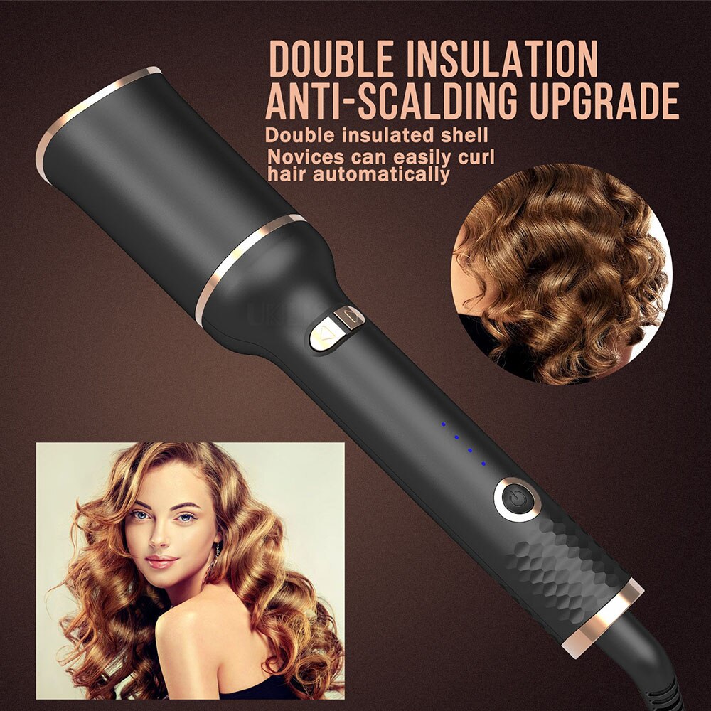 New Curling Iron with ICD Display Professional Digital Automatic Roller Machine Swiveling Head Hair Curler Tourmaline Ceramic