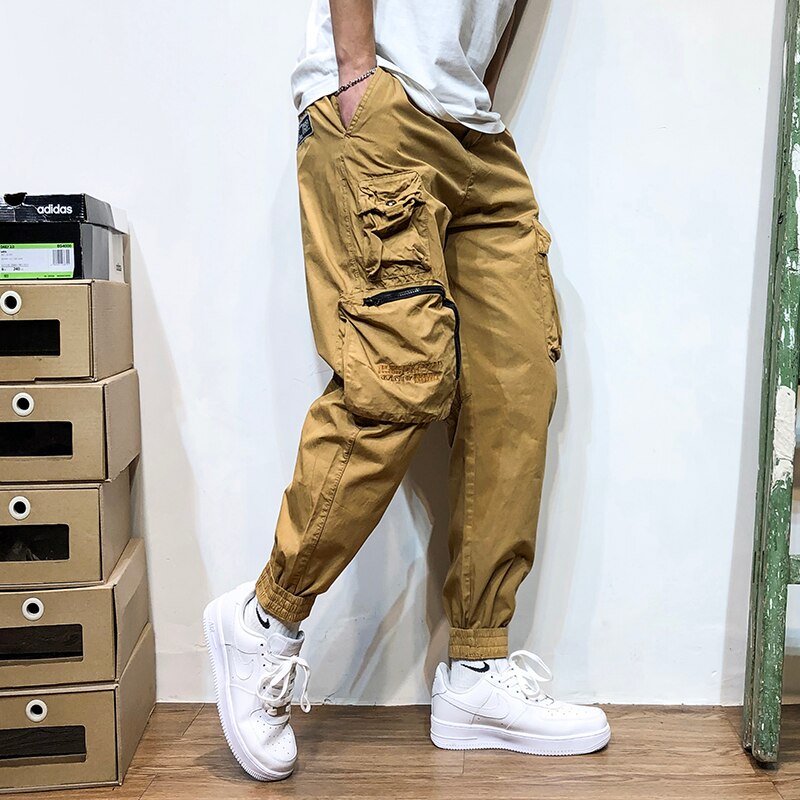 Japanese Streetwear Plus Size Thin Cargo Pants Men Clothing Harajuku Jogging Pants Trendy Casual Joggers Korean Khaki Trousers