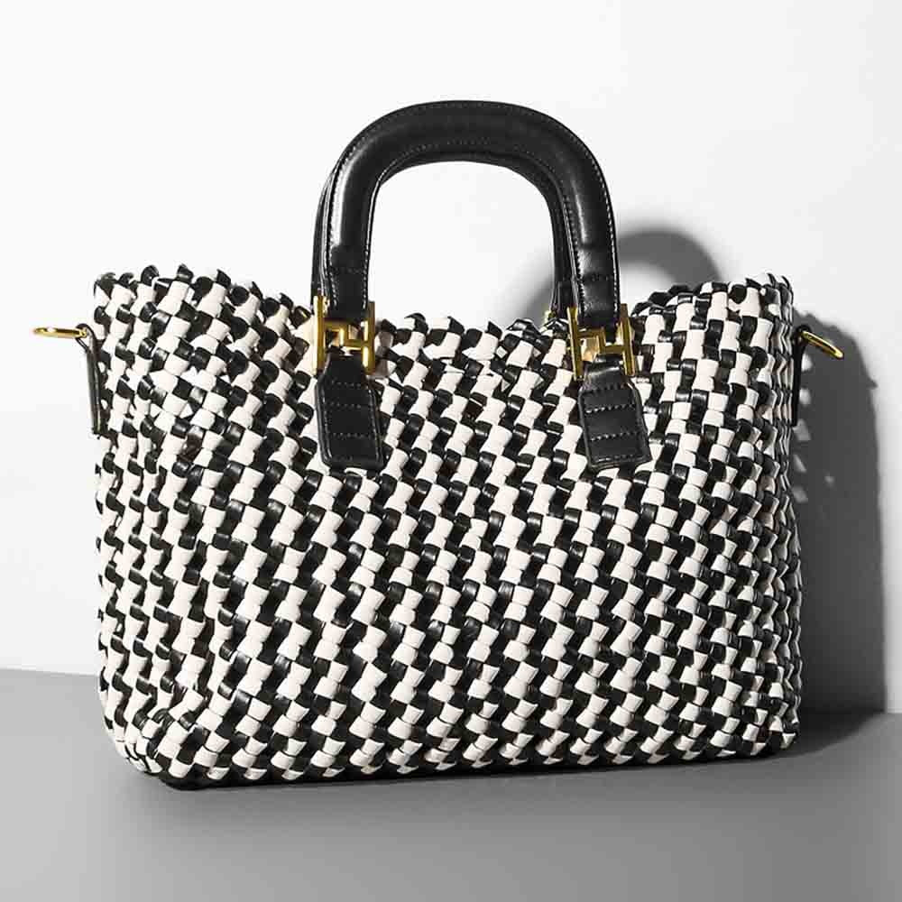 MS Luxury Designer bags PU Leather Woven Bag Women Large Tote Knited Handbags and Purse Large Shopper Daily Bag Patchwork Bucekt