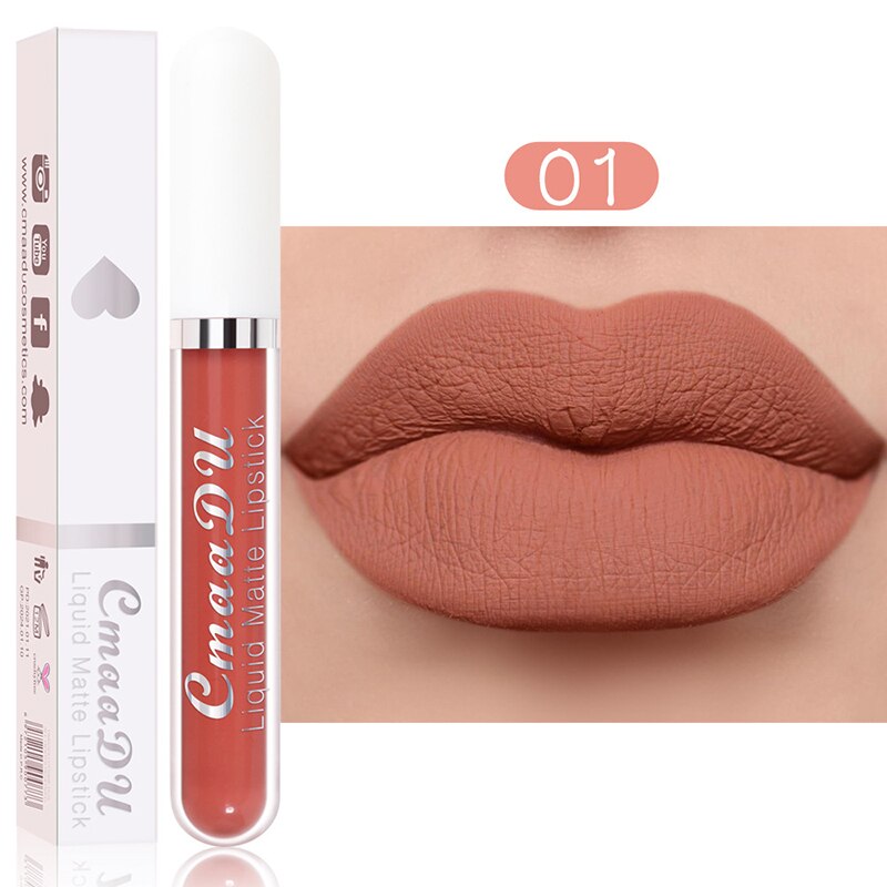 9Colors Matte Liquid Lipsticks Waterproof Ultra Velvet Lip Stick Pigment Sexy Red Nude Long Lasting Lip Gloss Makeup