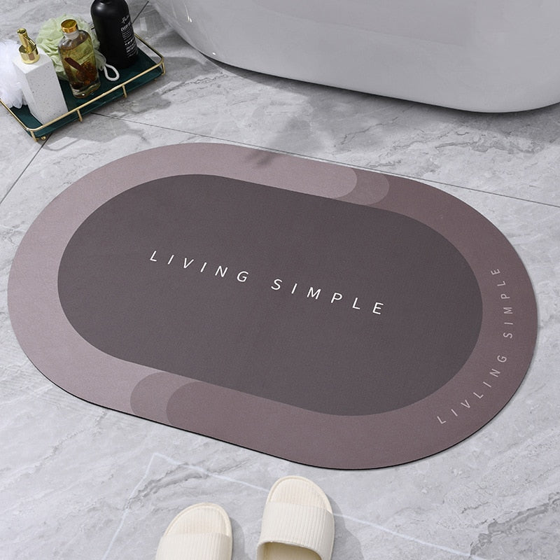 Super Absorbent Bath Mat Quick Drying Bathroom Rug Non-slip Entrance Doormat Nappa Skin Floor Mats Toilet Carpet Home Decor