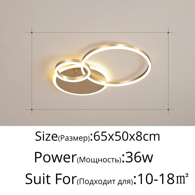 New Modern LED Chandelier Lighting For Living Study Bedroom Lamps Indoor Lighting Round Rings Foyer Lustre Chandeliers Luminaire