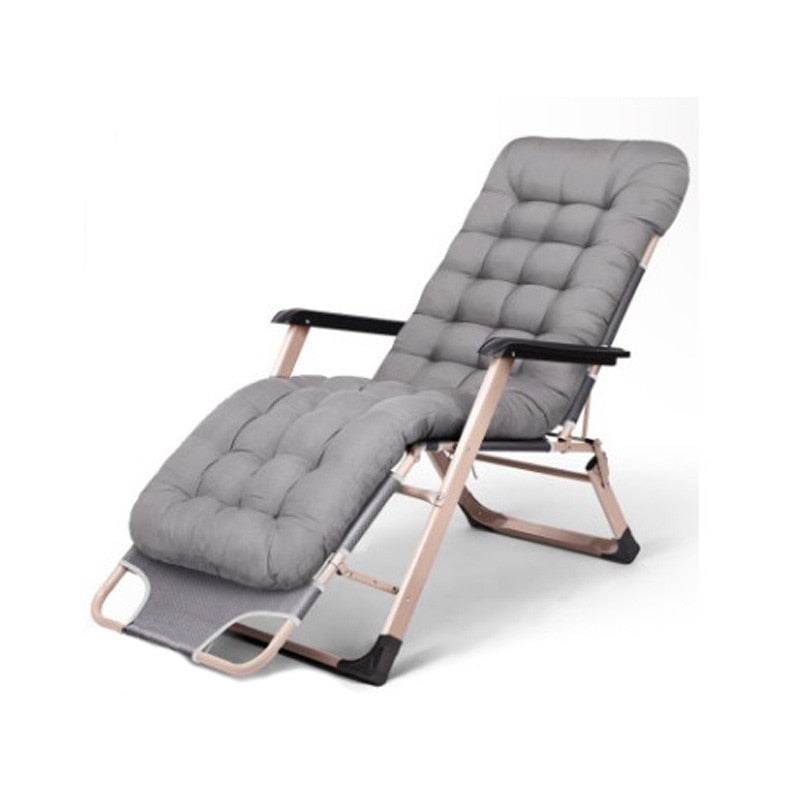 Adjustable Portable Recliner Lunch Foldable Sun Lounger Outdoor Leisure Chair Break Folding Bed Office Breathable Comfort Bed