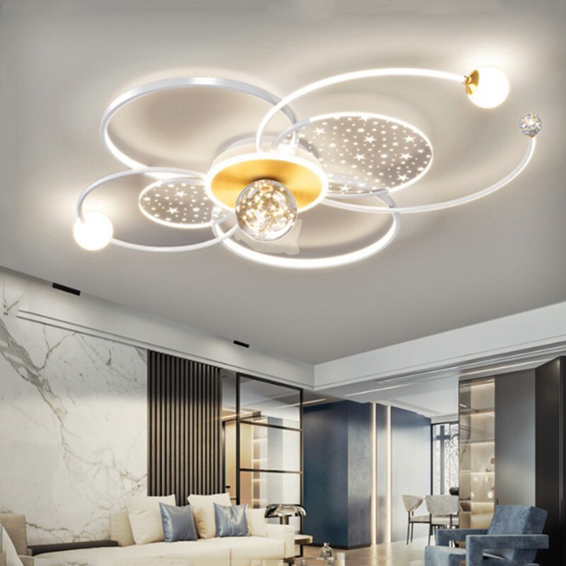 Modern Gypsophila Living Room Chandelier Smart Indoor Decorative Light With Remote Control Stylish Minimalist Hall Ceiling Lamp