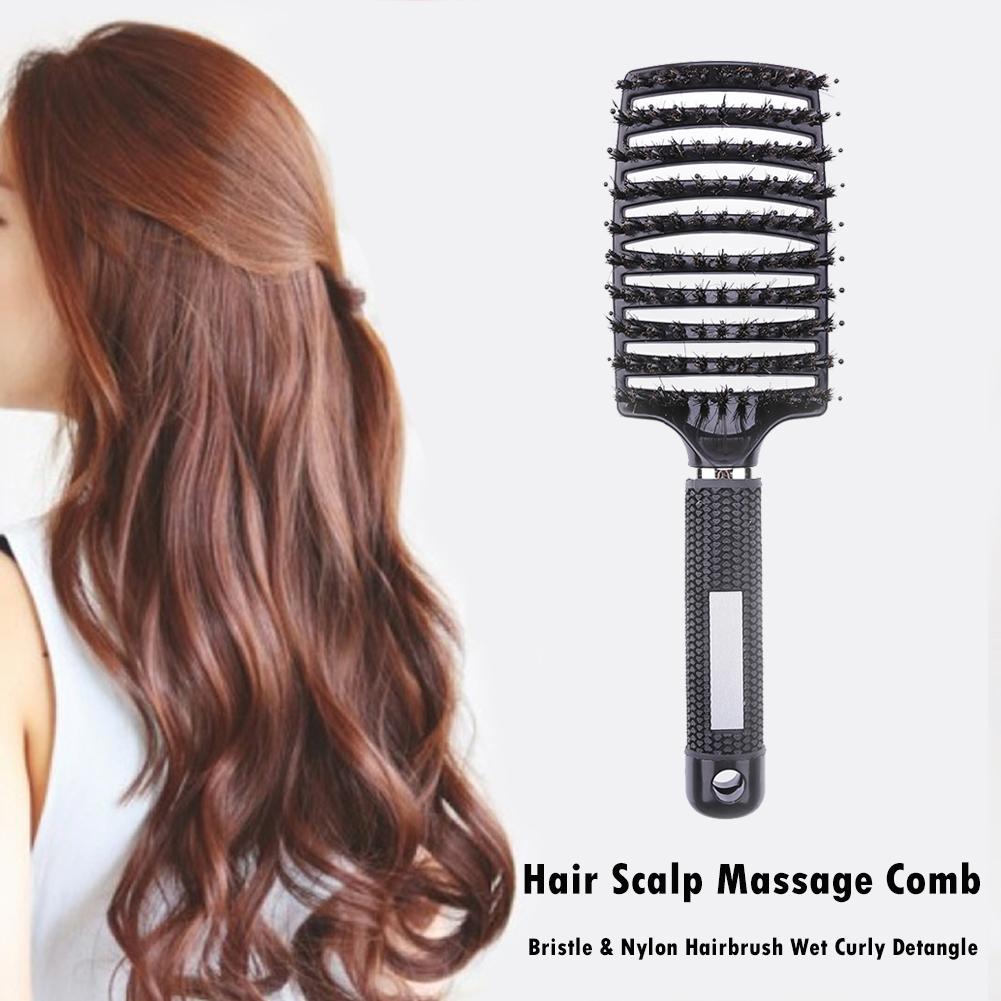 New Brush Hair Scalp Massage Comb Bristle&amp;Nylon Mixing Boar Women Wet Straight Curly Detangle Salon Hairdressing Styling Tools