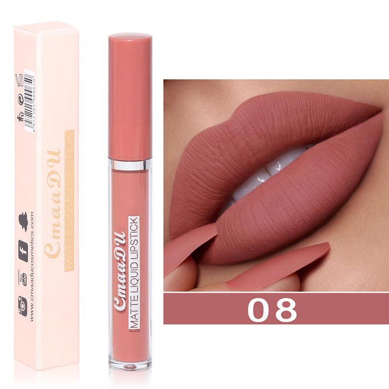 9Colors Matte Liquid Lipsticks Waterproof Ultra Velvet Lip Stick Pigment Sexy Red Nude Long Lasting Lip Gloss Makeup