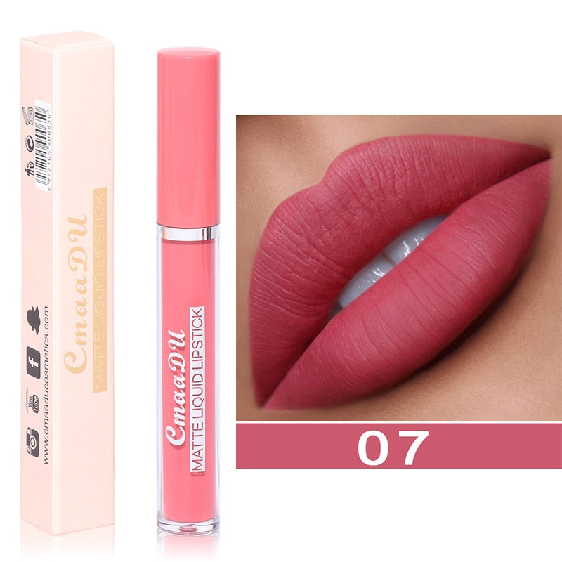 9Colors Matte Liquid Lipsticks Waterproof Ultra Velvet Lip Stick Pigment Sexy Red Nude Long Lasting Lip Gloss Makeup