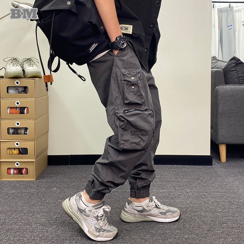 2023 Spring Summer Thin Multi-Pocket Casual Cargo Pants Harajuku Joggers Men Clothing Japanese Streetwear Hip Hop Trousers Male