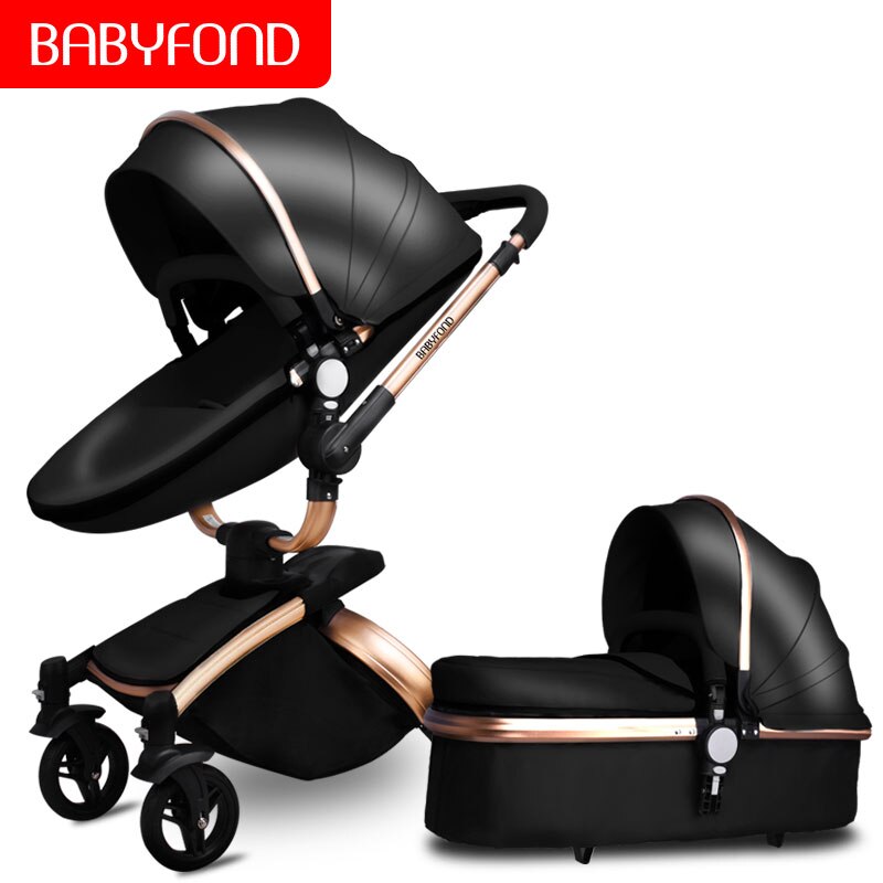 EU Stock Babyfond Luxury Baby Stroller 3 in 1 Travel System With Bassinet And Car Seat 360° Rotation Newborn Egg Pram