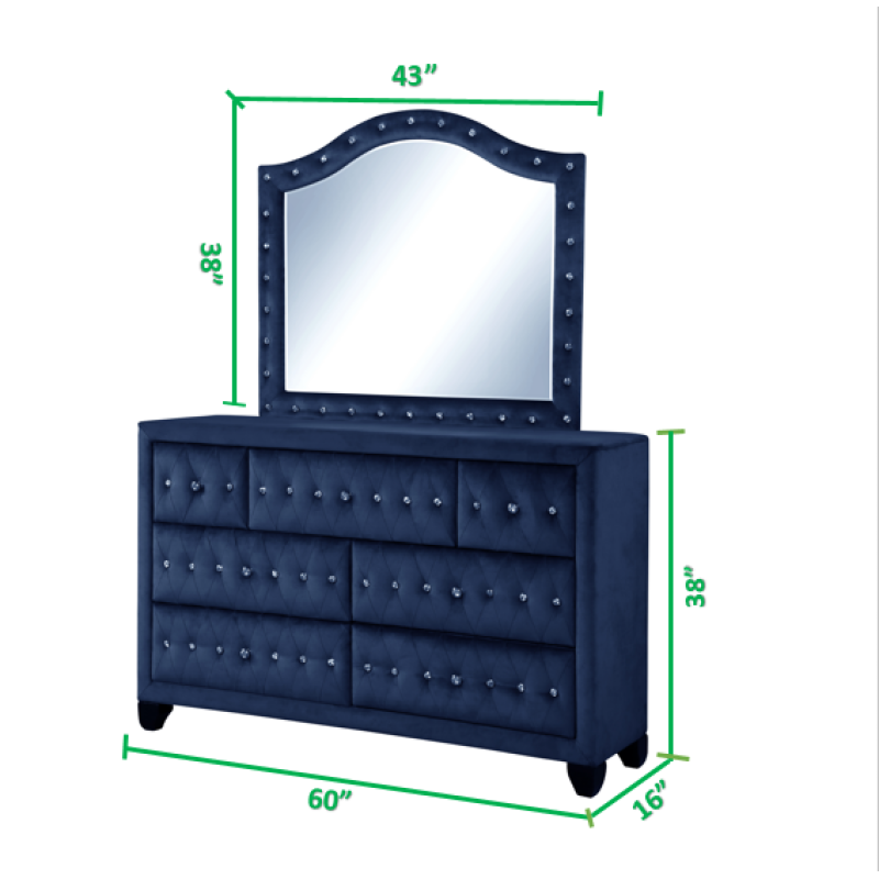 Bedroom Furniture 4 PCS Bedroom Set Include Luxury Queen Round Bed 1 Nightstand 1 Dresser with Mirror Glamorous Furniture