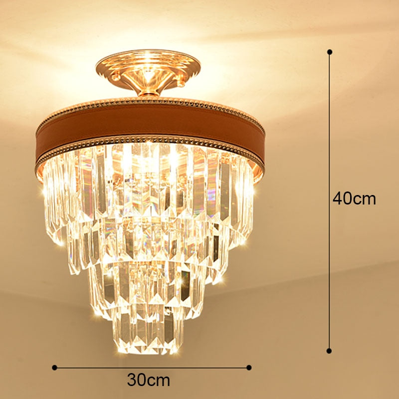 Luxury Crystal Ceiling Small Chandelier Living Room Decoration Bedroom Porch Corridor Led Indoor Pendant Lighting For Home