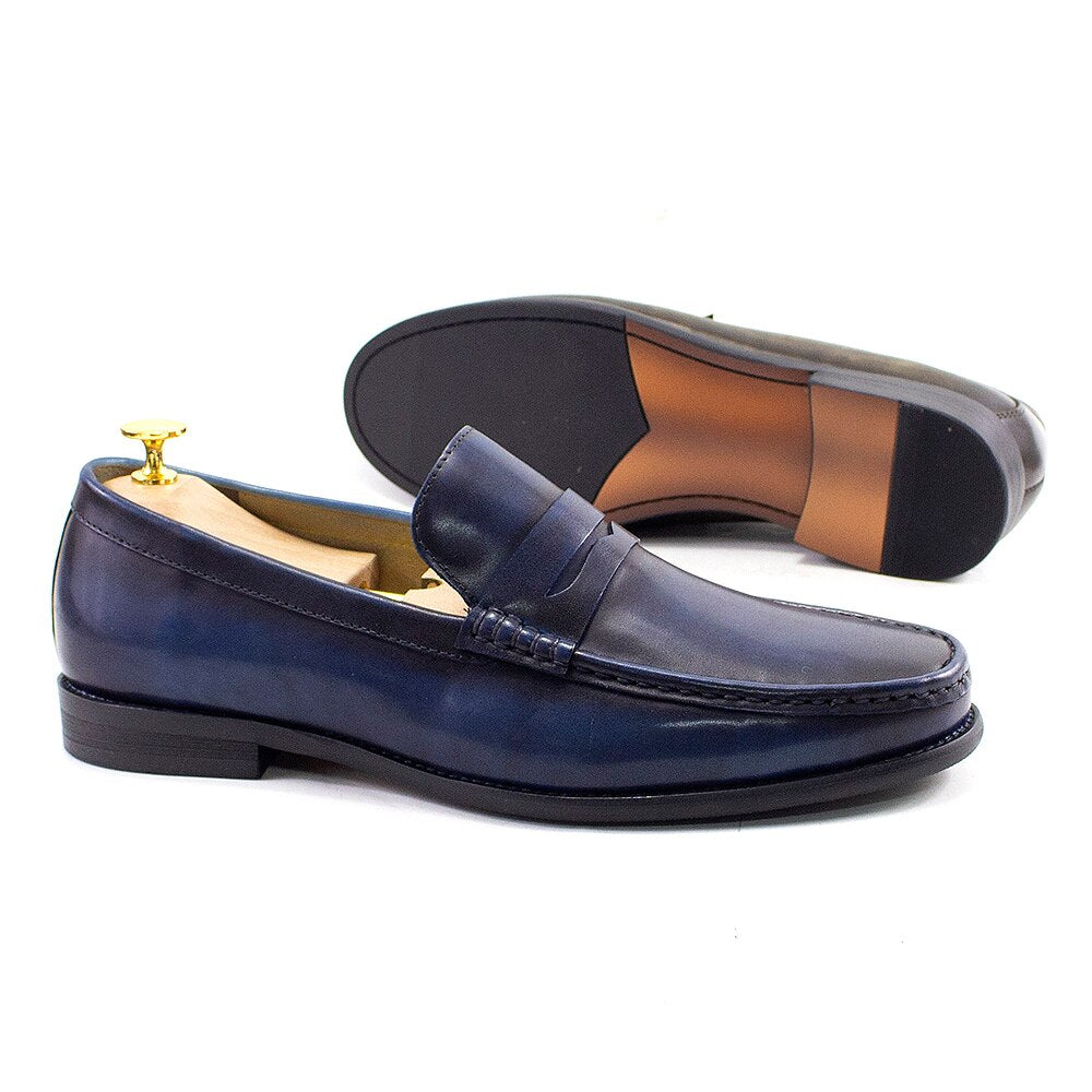 Luxury Men&#39;s Penny Loafers Genuine Leather Male Casual Office Business Dress Shoes for Men Fashion Party Wedding Formal Footwear