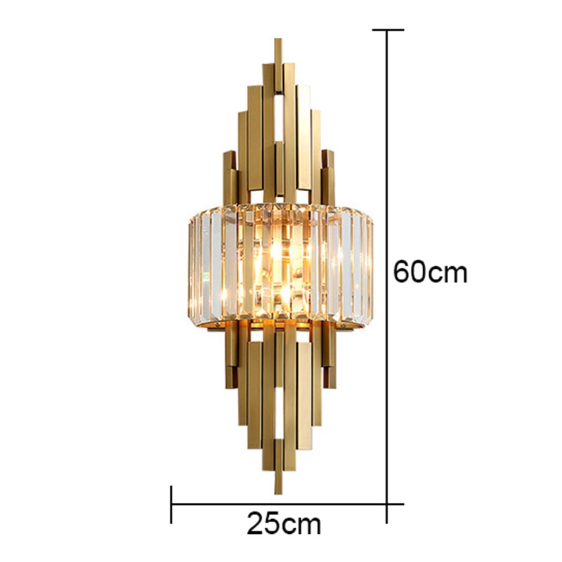 Modern Luxury Hardware Crystal Wall Lamp For Living Room Tv Bedroom Night Lighting Study Decoration For Home Indoor Fixtures