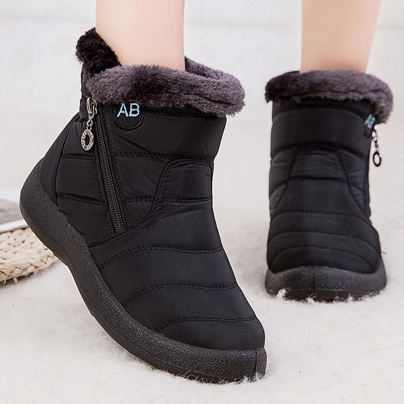 Women Boots Watarproof Ankle Boots For Winter Shoes Women Keep Warm Snow Botines Female 2022 Luxury Zipper Winter Botas Mujer