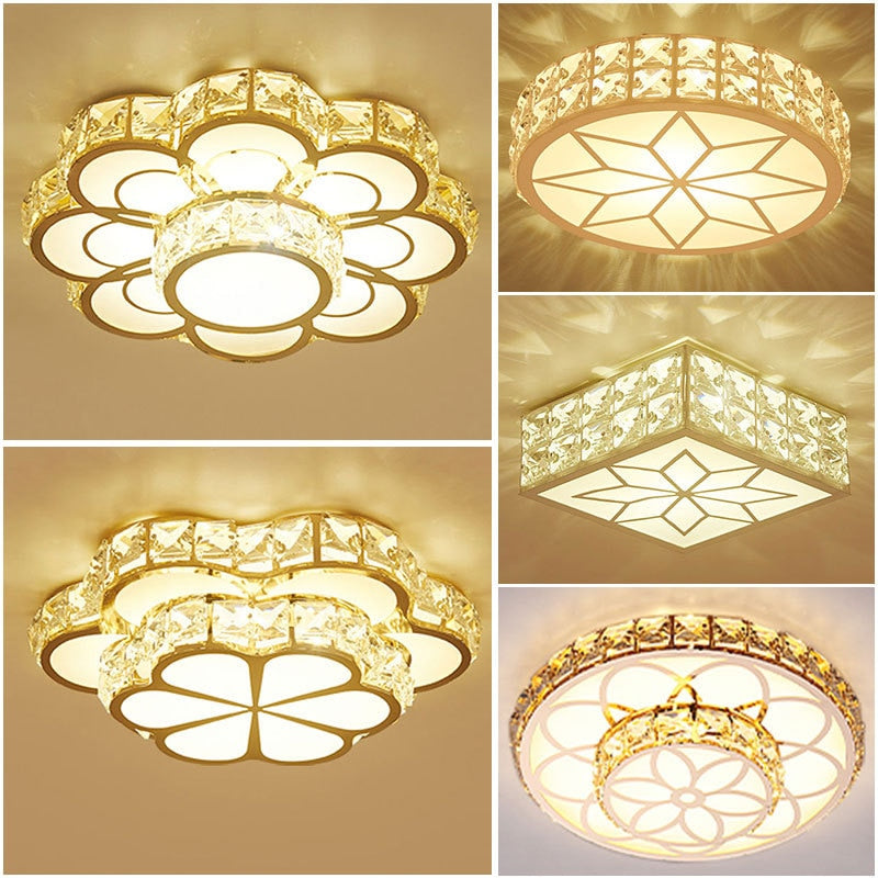 Nordic Modern Led Ceiling Lights for livingroom bedroom lustre led home decor Dimmable Ceiling light Crystal/Gold Ceiling Lamp