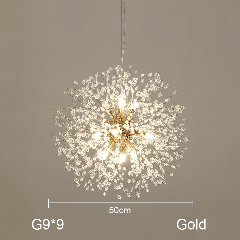 Nordic Minimalist Creative Wrought Iron Dandelion Chandelier Living Room Bedroom Dining Led Indoor Lighting Fixtures