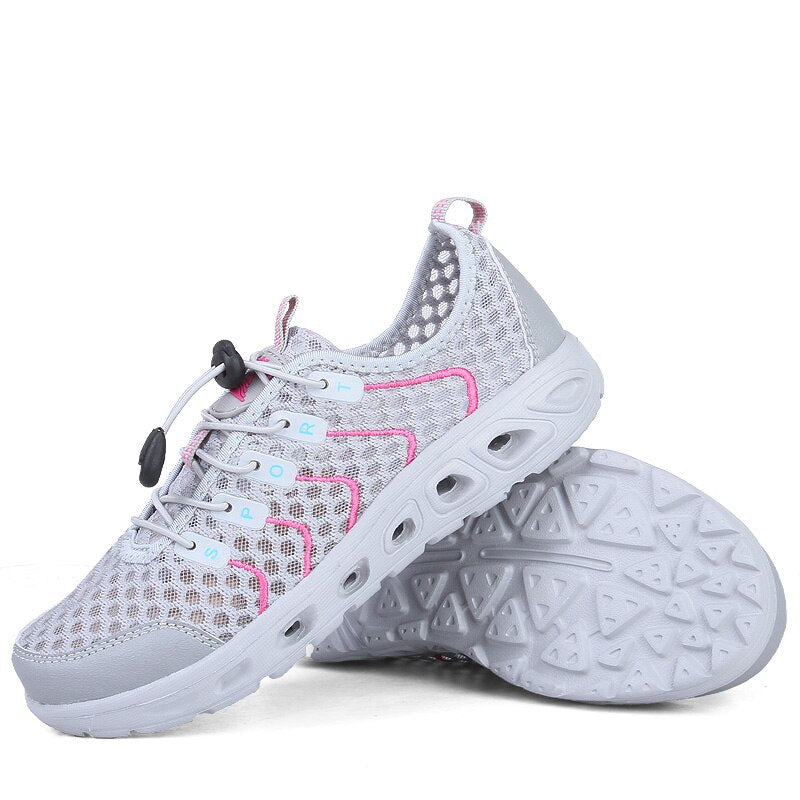 2022 Summer Walking Shoes Unisex Casual Outdoor Mesh Sneakers Women Non-slip Running Sport Lace Up Trekking Footwear Men Hiking