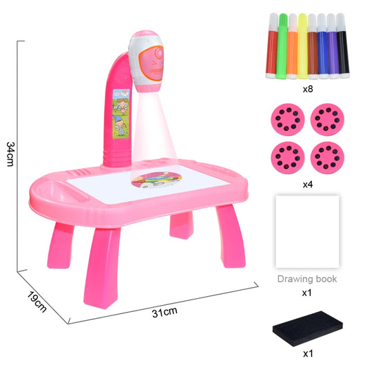 Children Led Projector Art Drawing Table Toys Kids Painting Board Desk Arts Crafts Educational Learning Paint Tools Toy for Girl