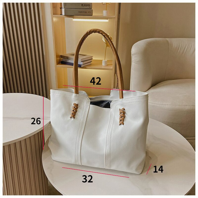 TRAVEASY 2023 New Bags Women&#39;s High-capacity PU Korean Fashion Simple Commuter Tote Bag Handbag Ladies Hand Bags Casual Tote Bag