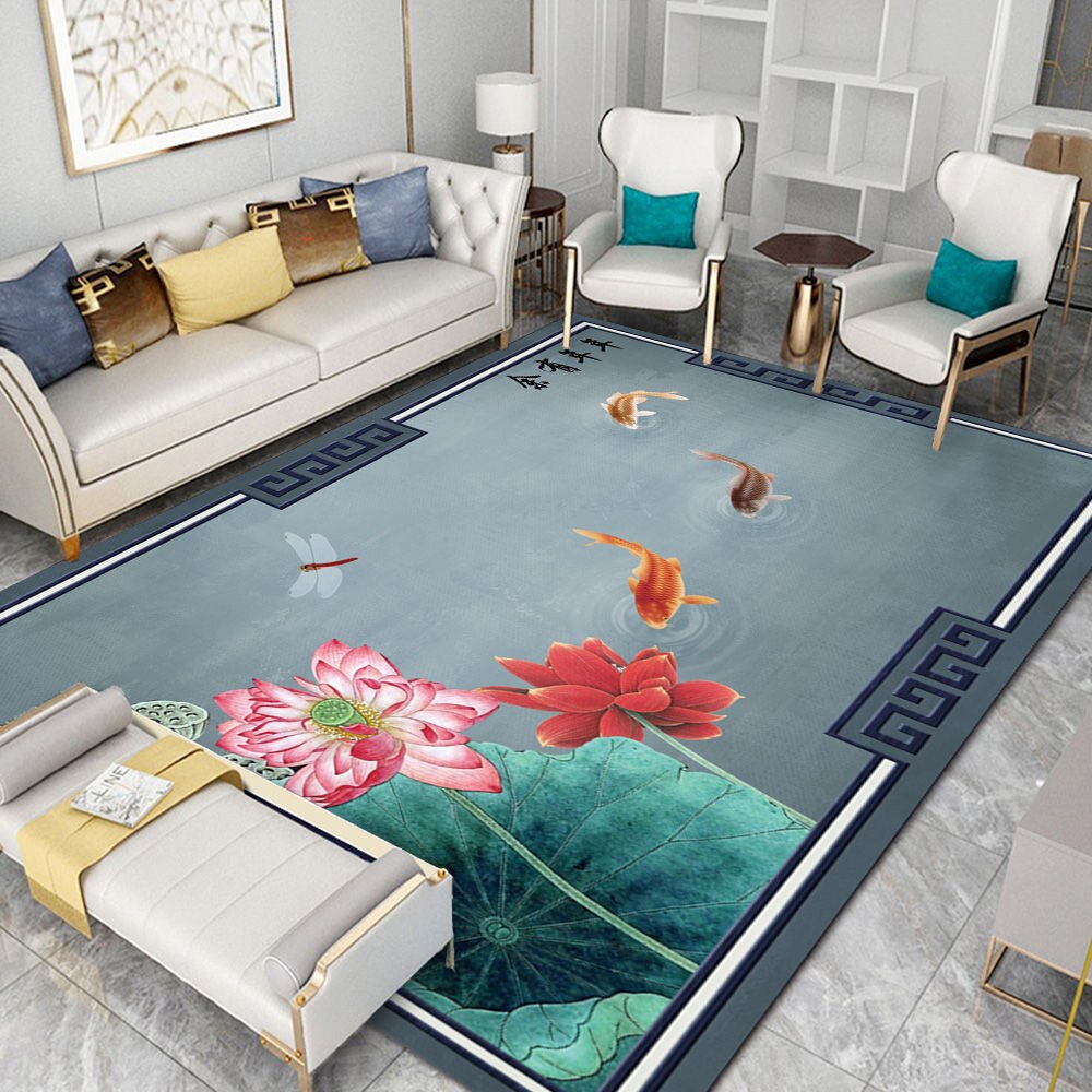 Neoclassical Carpet for Living Room Modern Decoration Bedroom Non-slip Lounge Rug Sofa Tea Table Carpet Area Rug Large Floor Mat