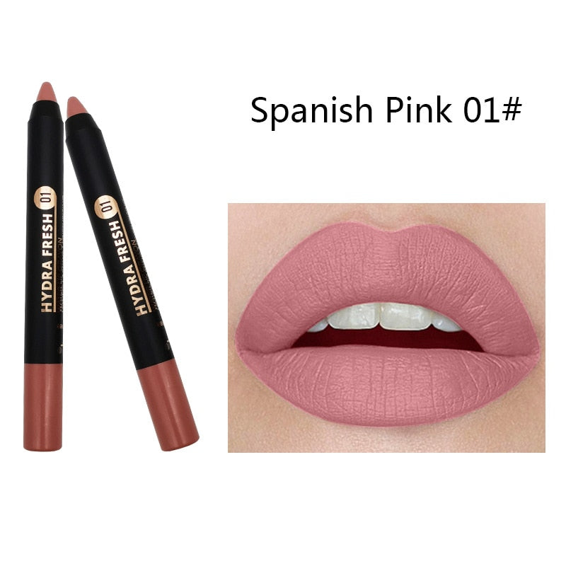 9 Colors Velvet Matte Lipsticks Pencil Waterproof Long Lasting Sexy Red Lip Stick Non-Stick Cup Makeup Lip Tint Pencil Cosmetic