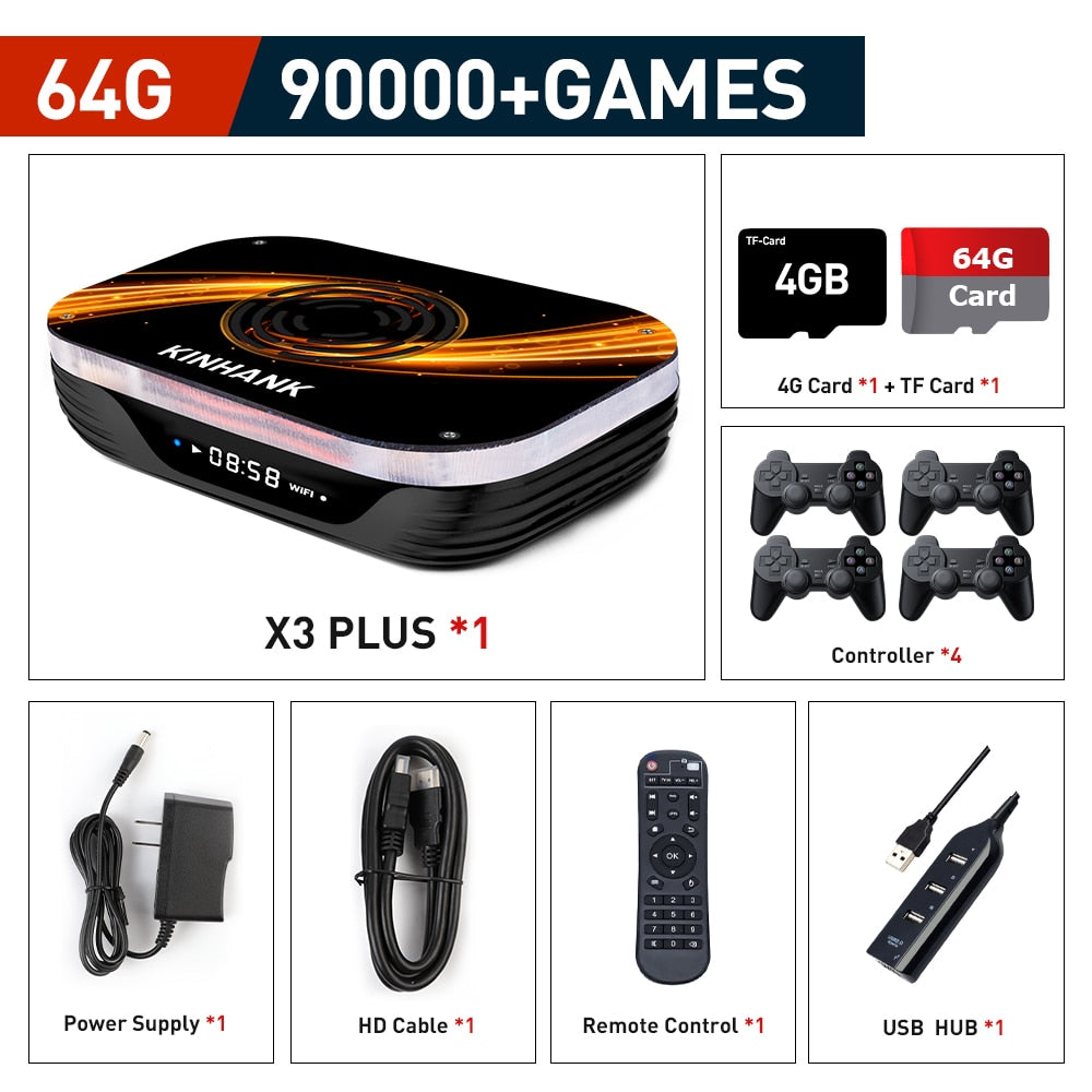 Super Console X3 Plus Retro Game Console For PSP/PS1/N64/Sega Saturn/DC 114000+ Games4K/8K HD TV Box Video Game Player Dual Wifi
