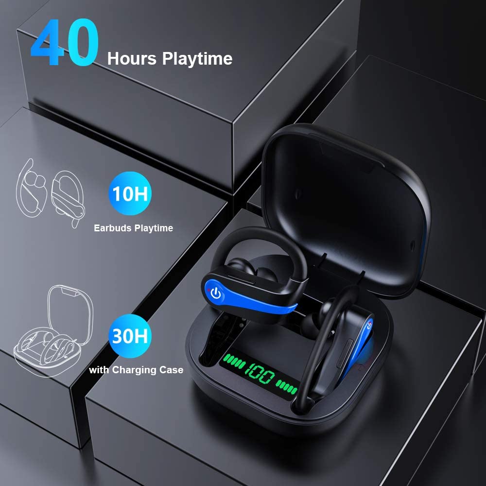 TWS Bluetooth 5.1 Earhook Earphone Sports LED Headsets Headphone Wireless Earbuds Noise Reduction With Microphone For HiFi Music